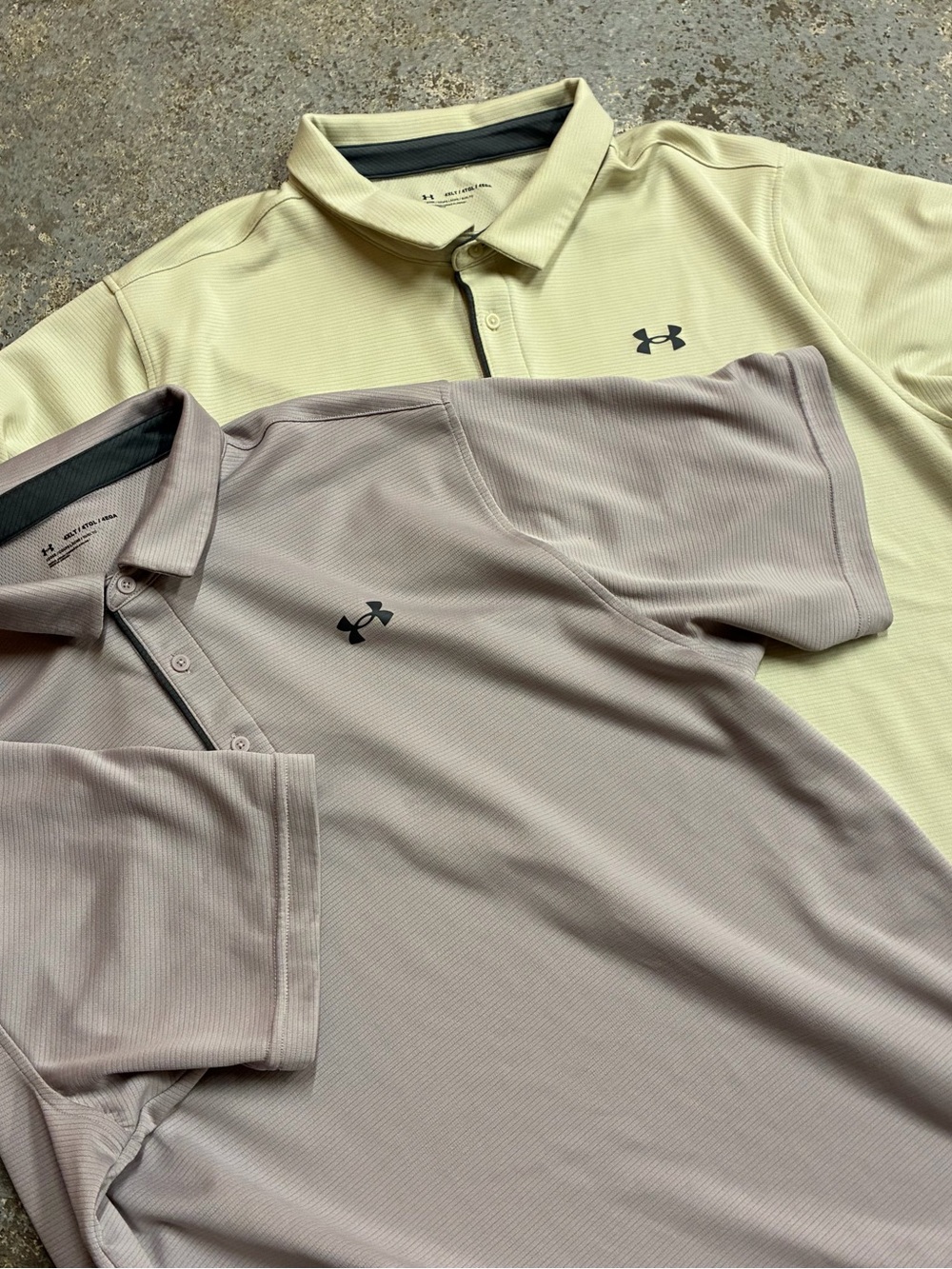 Under Armour Men’s Polo — Pale Yellow & lilac 4XL set of 2